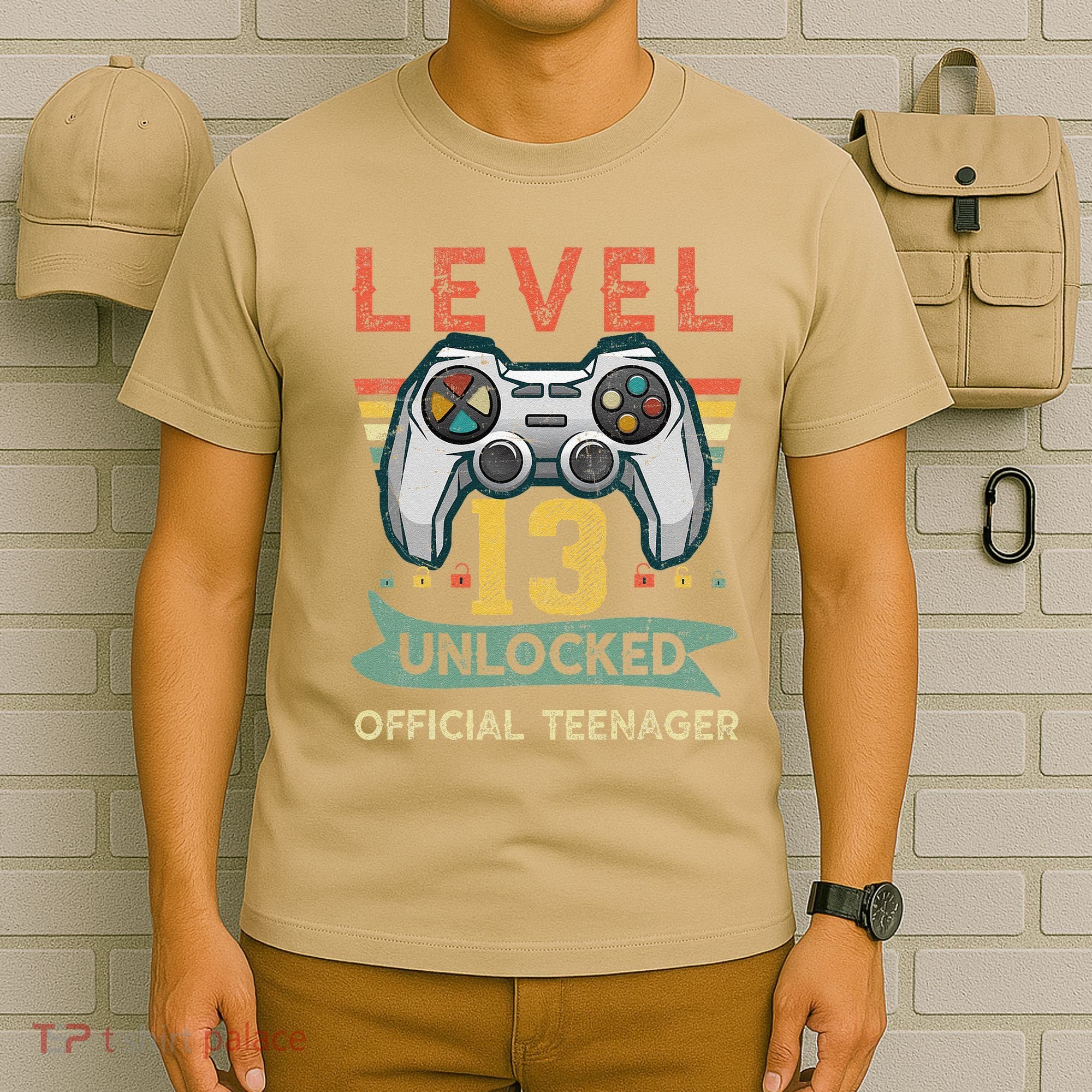 Level 13 Unlocked Officialnager 13th Birthday Gamer BDay T-Shirt