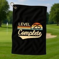 Level 25 Complete Wedding Anniversary Golf Towel thumb 1