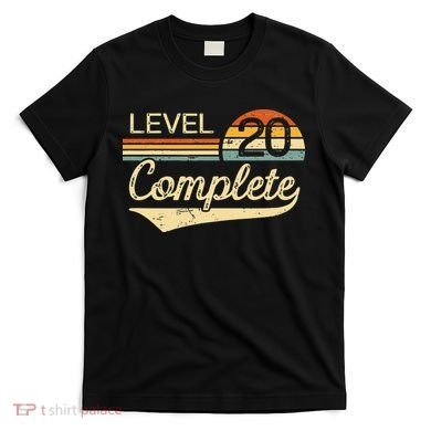 Level 20 Complete Vintage 20th Wedding Anniversary T-Shirt