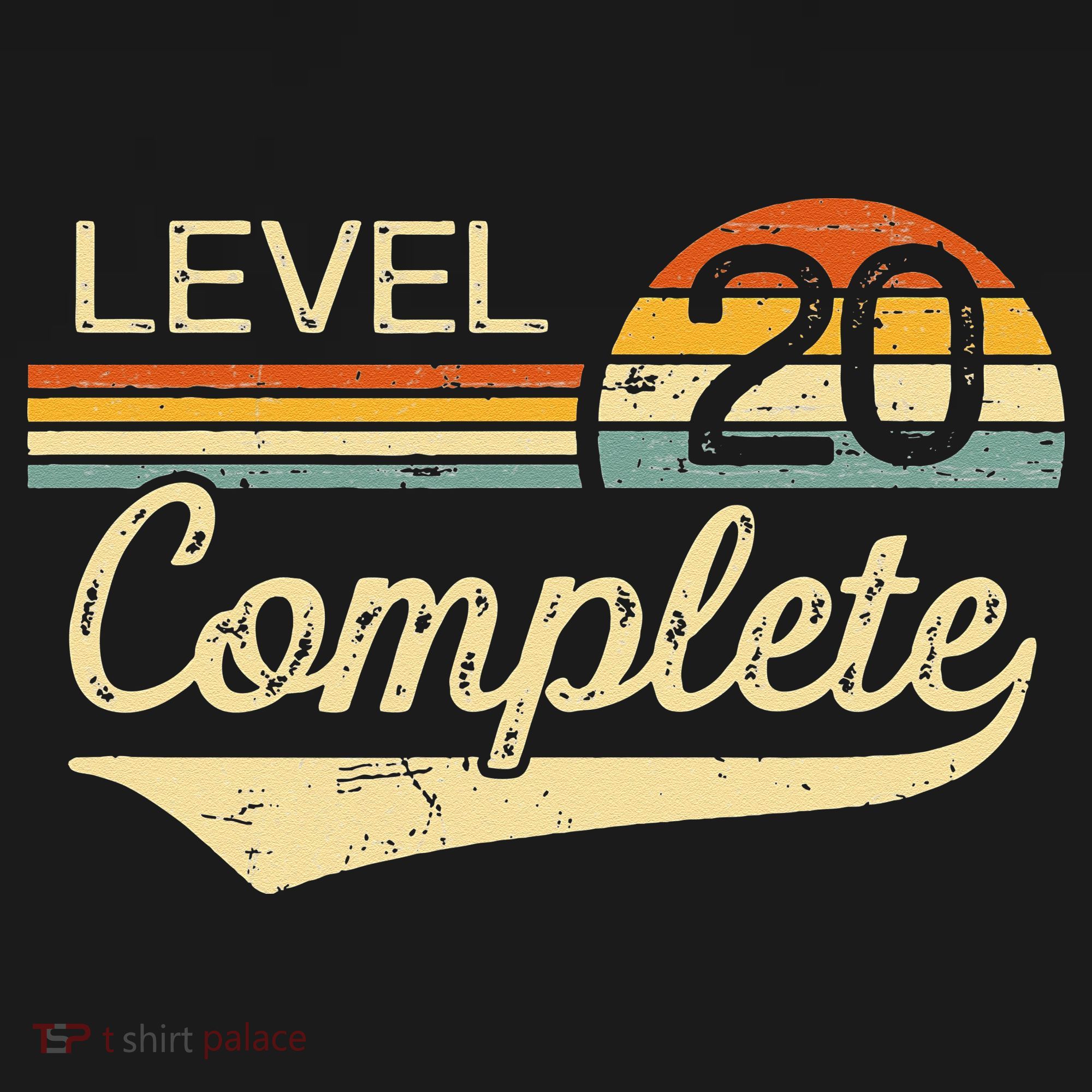 Level 20 Complete Vintage 20th Wedding Anniversary T-Shirt