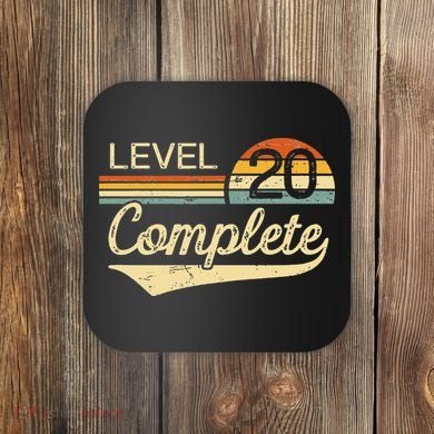 Level 20 Complete Vintage 20th Wedding Anniversary Coaster