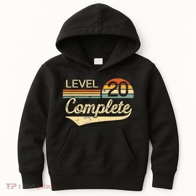 Level 20 Complete Vintage 20th Wedding Anniversary Kids Hoodie