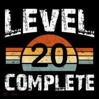Level 20 Complete Vintage 20th Wedding Anniversary T-Shirt thumb 7