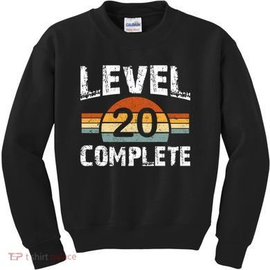 Level 20 Complete Vintage 20th Wedding Anniversary Kids Sweatshirt
