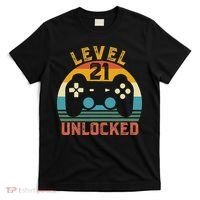 Level 21 Complete Vintage Video Gamer 21st Birthday Gift T-Shirt thumb 0