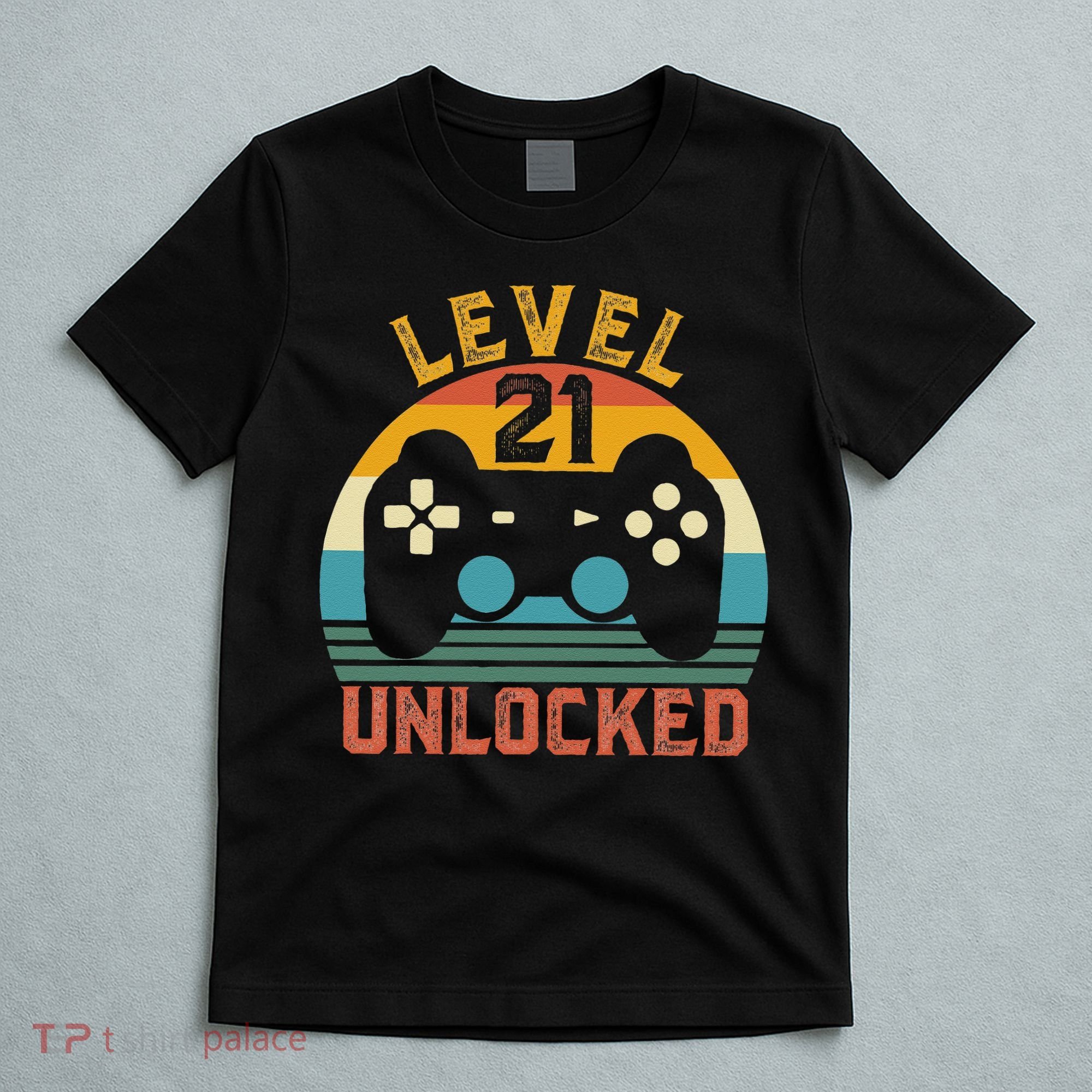 Level 21 Complete Vintage Video Gamer 21st Birthday Gift T-Shirt