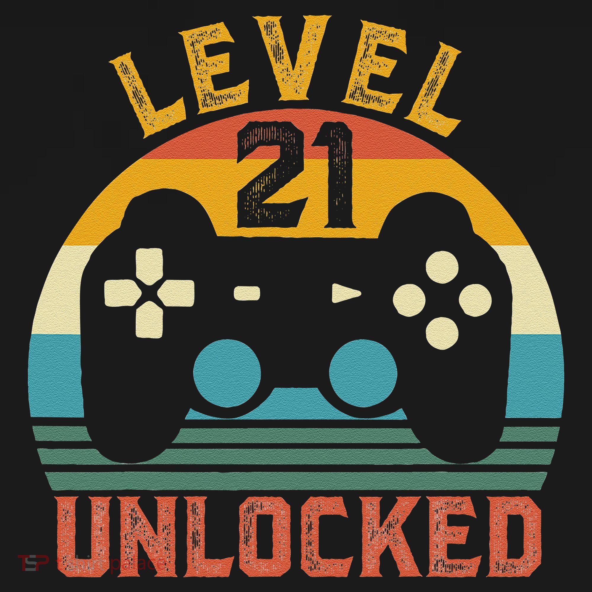 Level 21 Complete Vintage Video Gamer 21st Birthday Gift T-Shirt