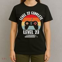 Level 22 Complete Level 23 Loading Vintage Birthday Video Game T-Shirt thumb 4