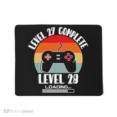 Level 27 Complete Level 28 Loading Vintage Birthday Video Game Mousepad