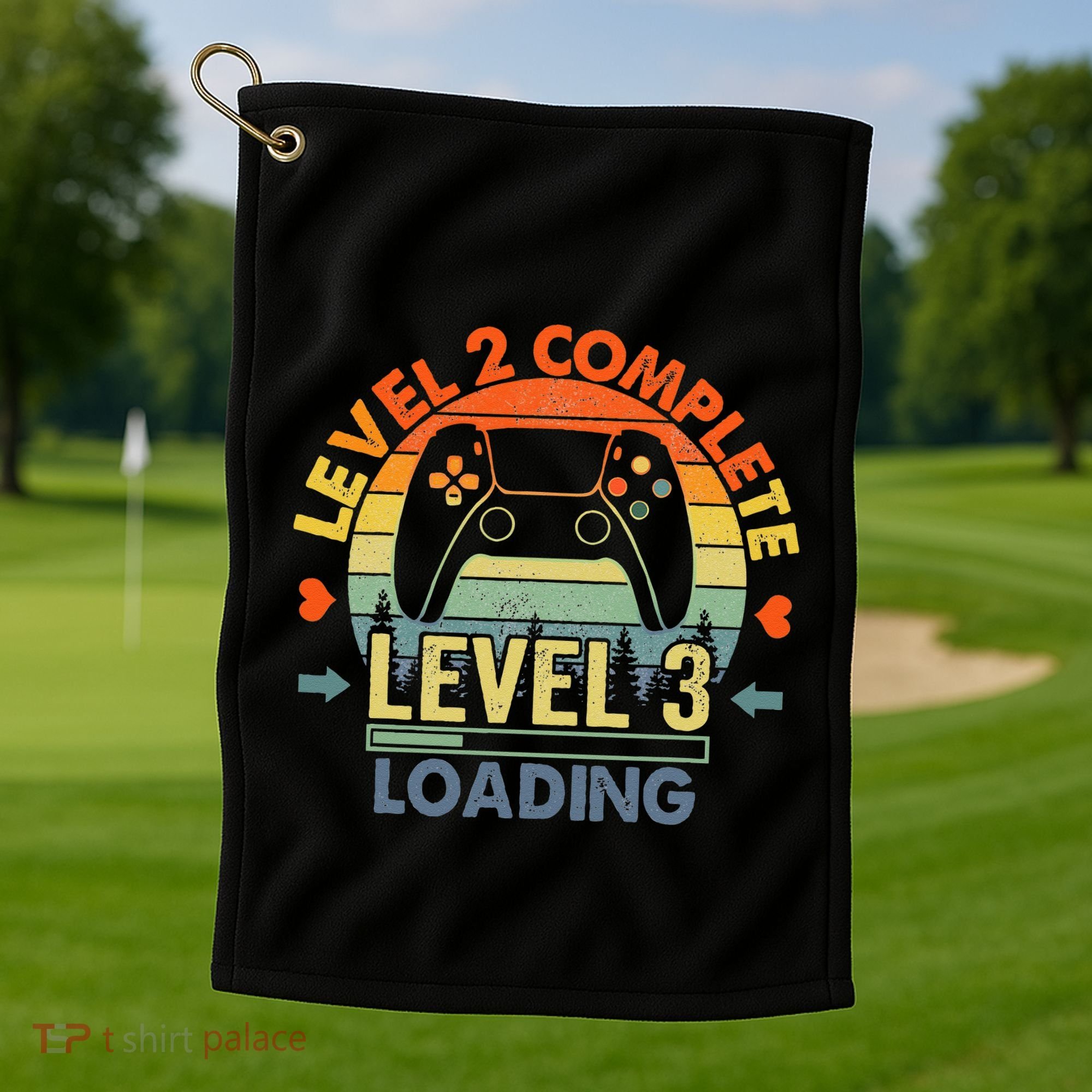 Level 2 Complete 2 Anniversary Gift 2nd Wedding Anniversary Golf Towel