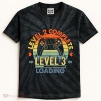 Level 2 Complete 2 Anniversary Gift 2nd Wedding Anniversary Kids Tie-Dye T-Shirt thumb 0