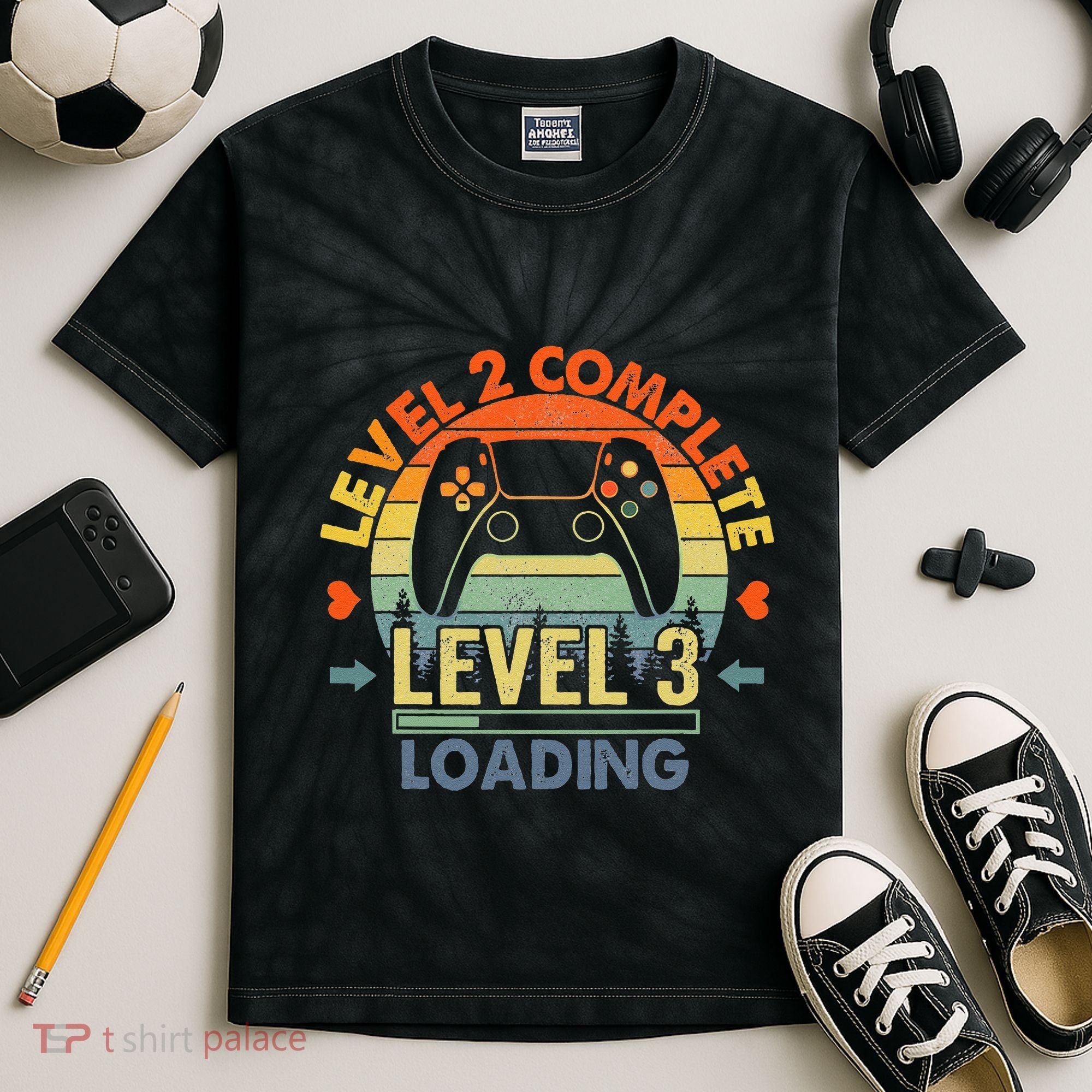 Level 2 Complete 2 Anniversary Gift 2nd Wedding Anniversary Kids Tie-Dye T-Shirt