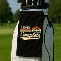 Level 25 Complete Gift 25 Year Wedding Anniversary Gift Him Her Gift Golf Towel thumb 2