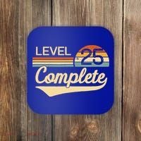 Level 25 Complete Gift 25 Year Wedding Anniversary Gift Him Her Gift Coaster thumb 0