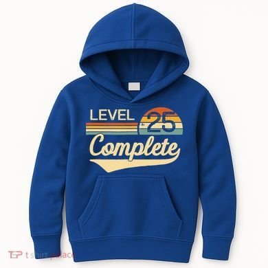 Level 25 Complete Gift 25 Year Wedding Anniversary Gift Him Her Gift Kids Hoodie