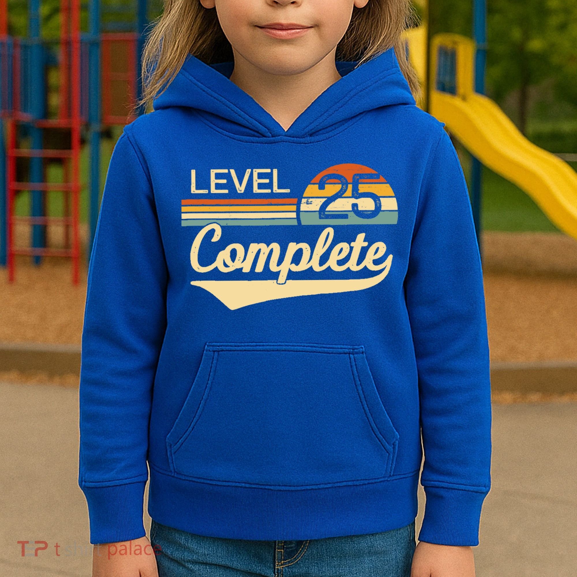 Level 25 Complete Gift 25 Year Wedding Anniversary Gift Him Her Gift Kids Hoodie