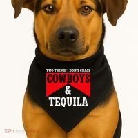 Leopard 2 Things I Don't Chase Cowboys & Tequila Western USA-Made Doggie Bandana thumb 1