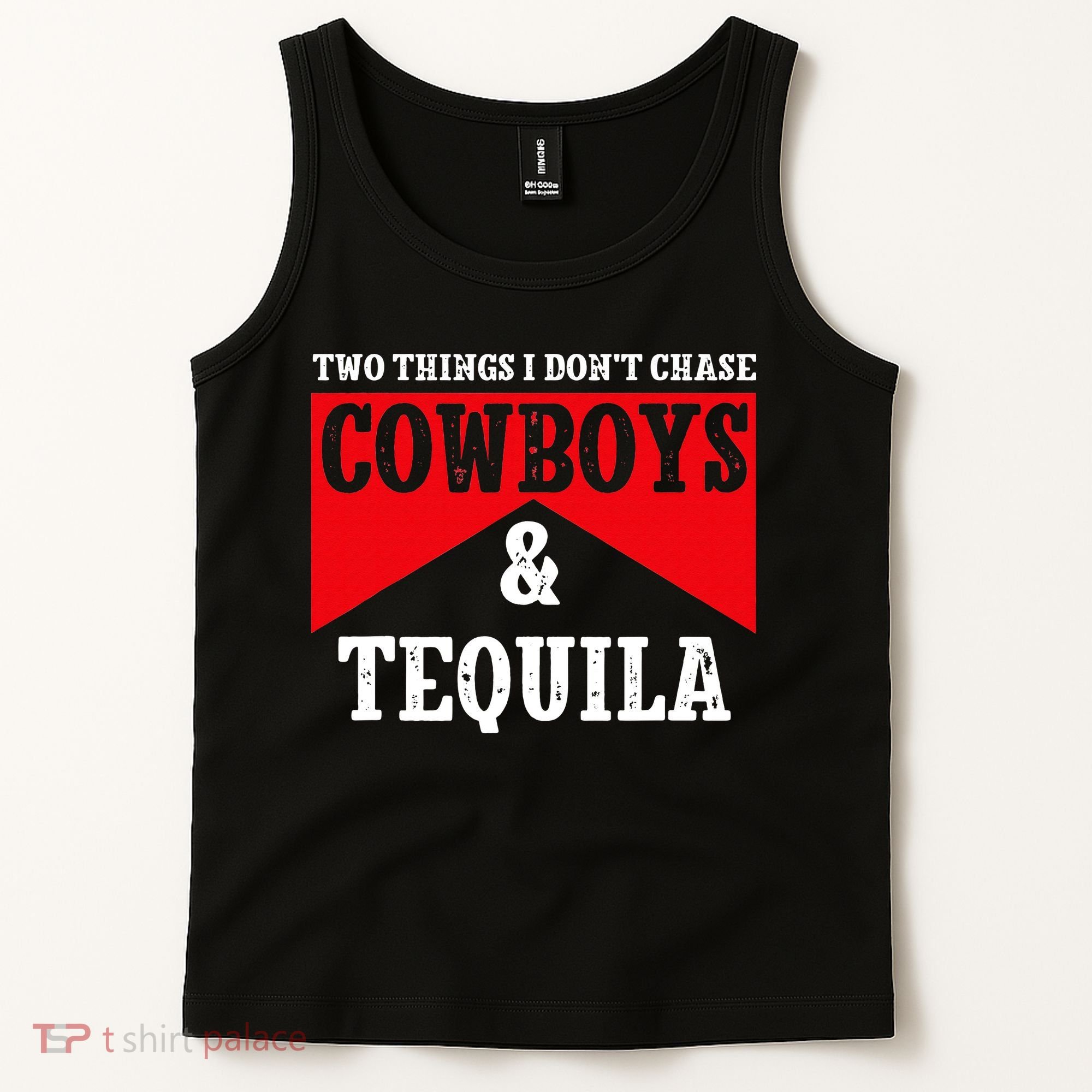 Leopard 2 Things I Don't Chase Cowboys & Tequila Western Tank Top