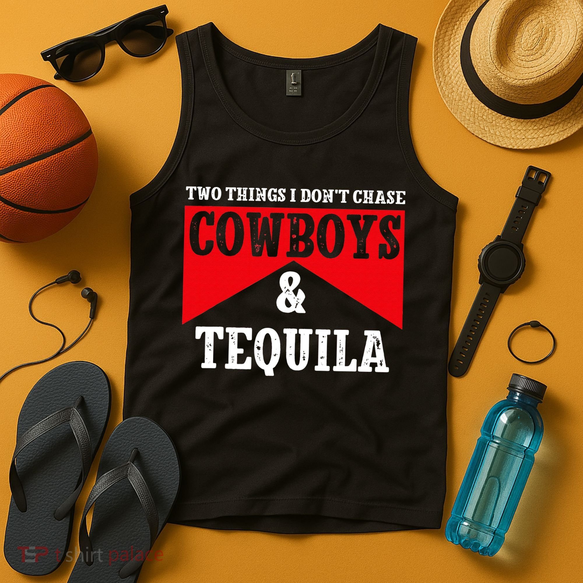 Leopard 2 Things I Don't Chase Cowboys & Tequila Western Tank Top