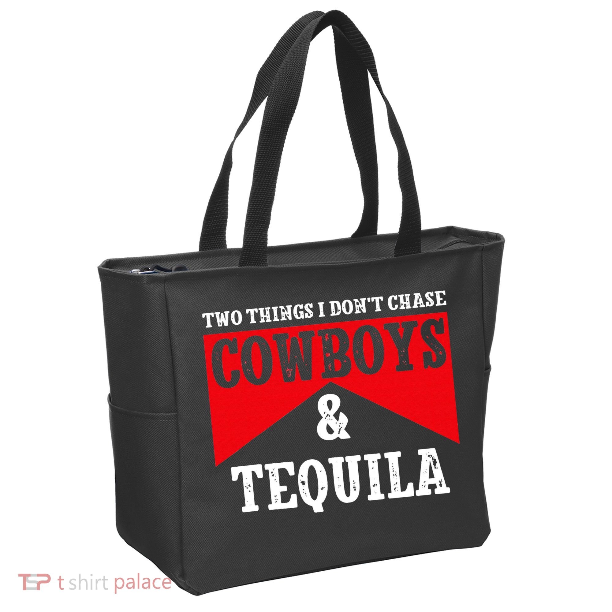 Leopard 2 Things I Don't Chase Cowboys & Tequila Western Tote Bag