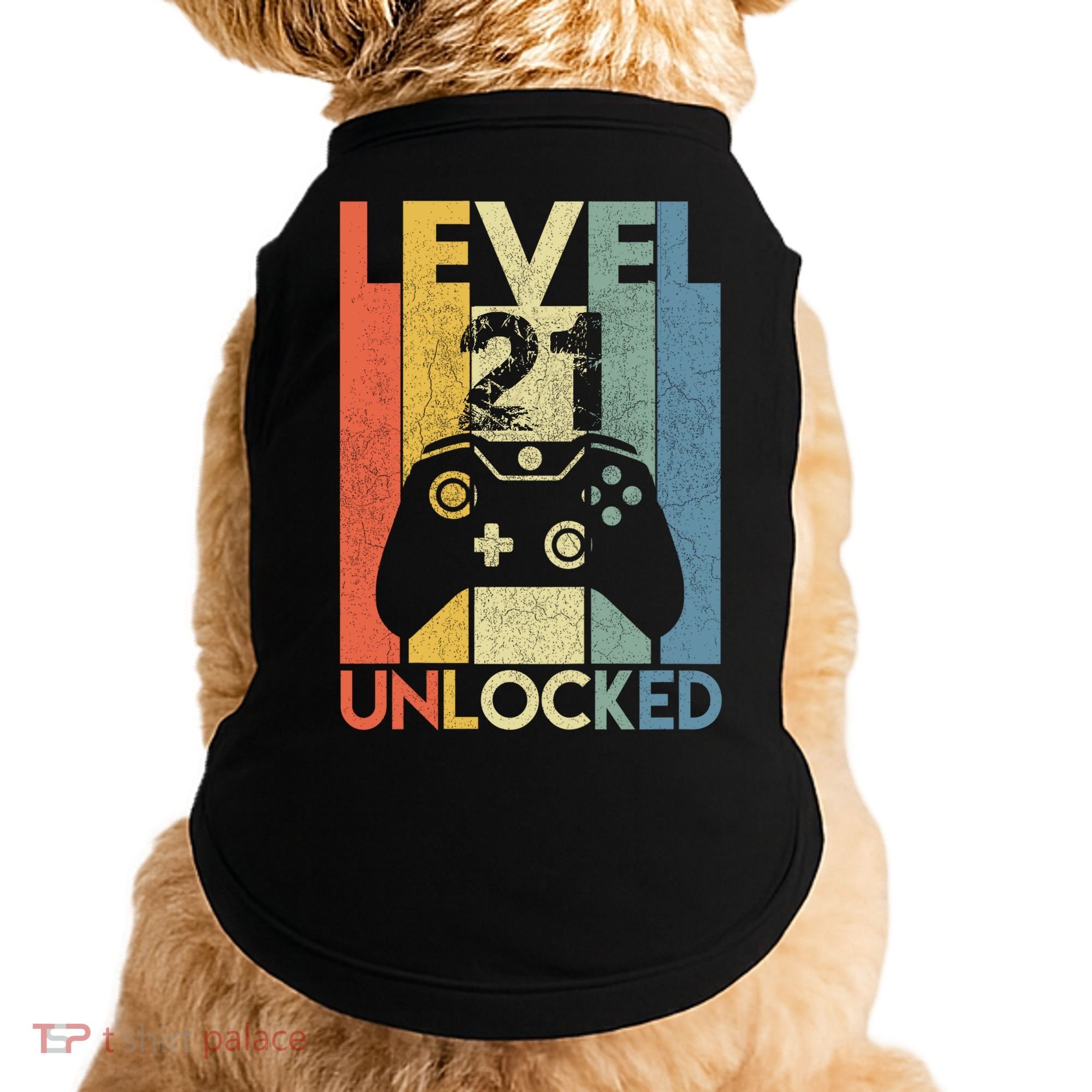 Level 21 Unlocked Awesome Video Game 21 Birthday Gift Doggie Tank