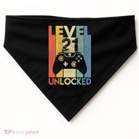 Level 21 Unlocked Awesome Video Game 21 Birthday Gift USA-Made Doggie Bandana thumb 0