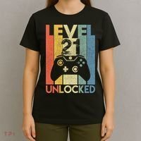 Level 21 Unlocked Awesome Video Game 21 Birthday Gift T-Shirt thumb 4