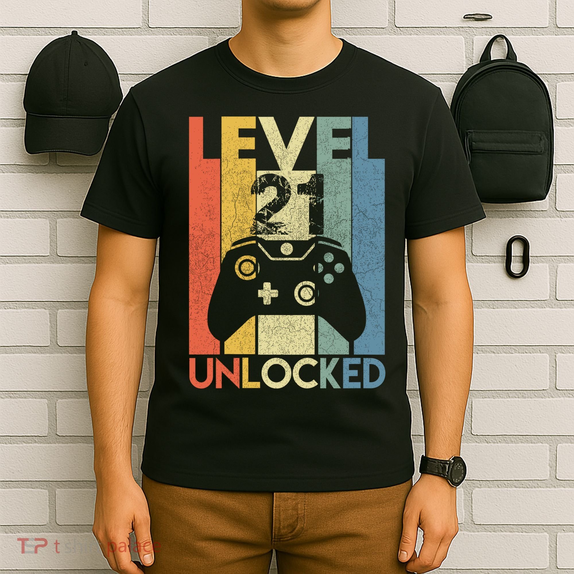 Level 21 Unlocked Awesome Video Game 21 Birthday Gift T-Shirt