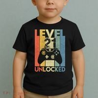 Level 21 Unlocked Awesome Video Game 21 Birthday Gift Toddler T-Shirt thumb 2