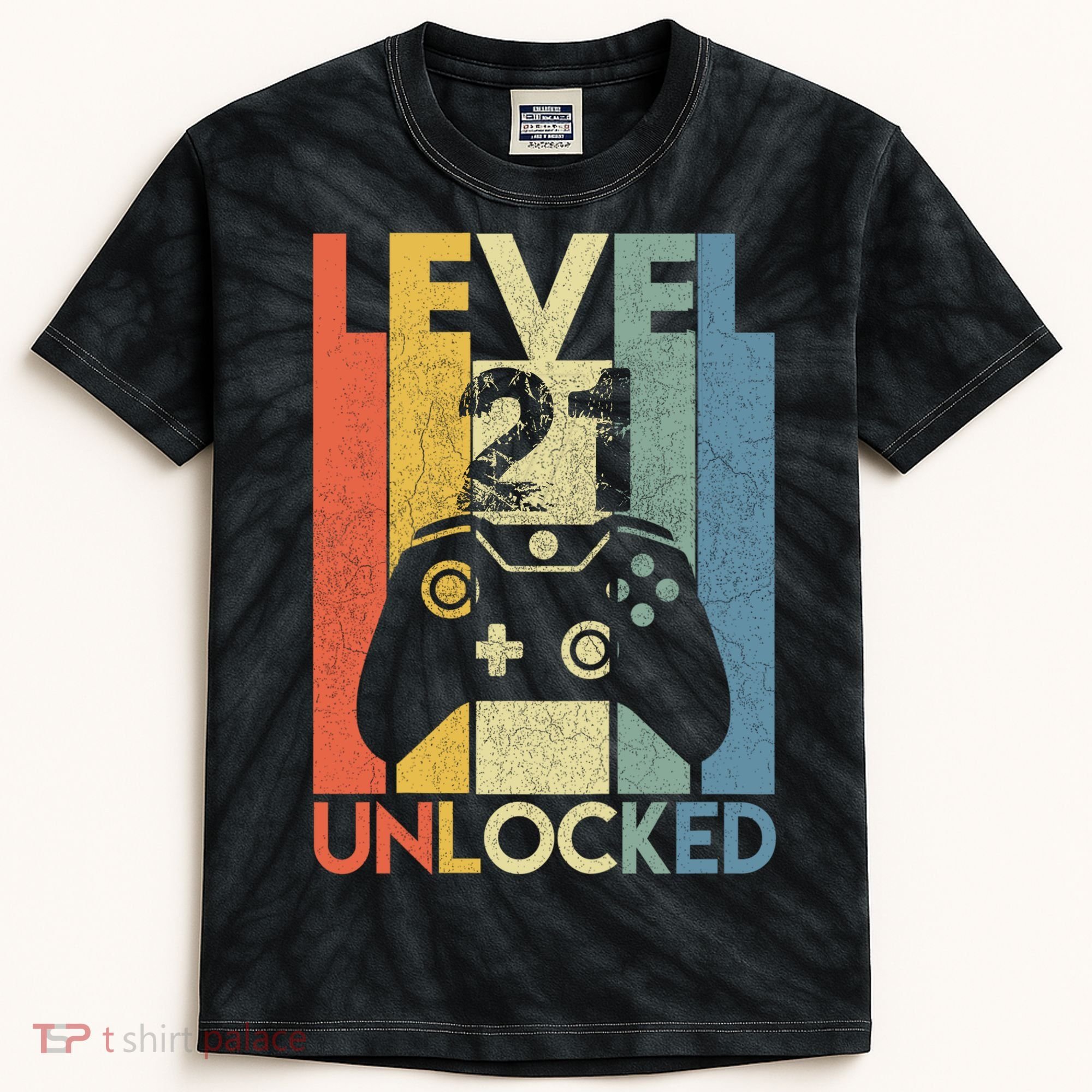 Level 21 Unlocked Awesome Video Game 21 Birthday Gift Kids Tie-Dye T-Shirt