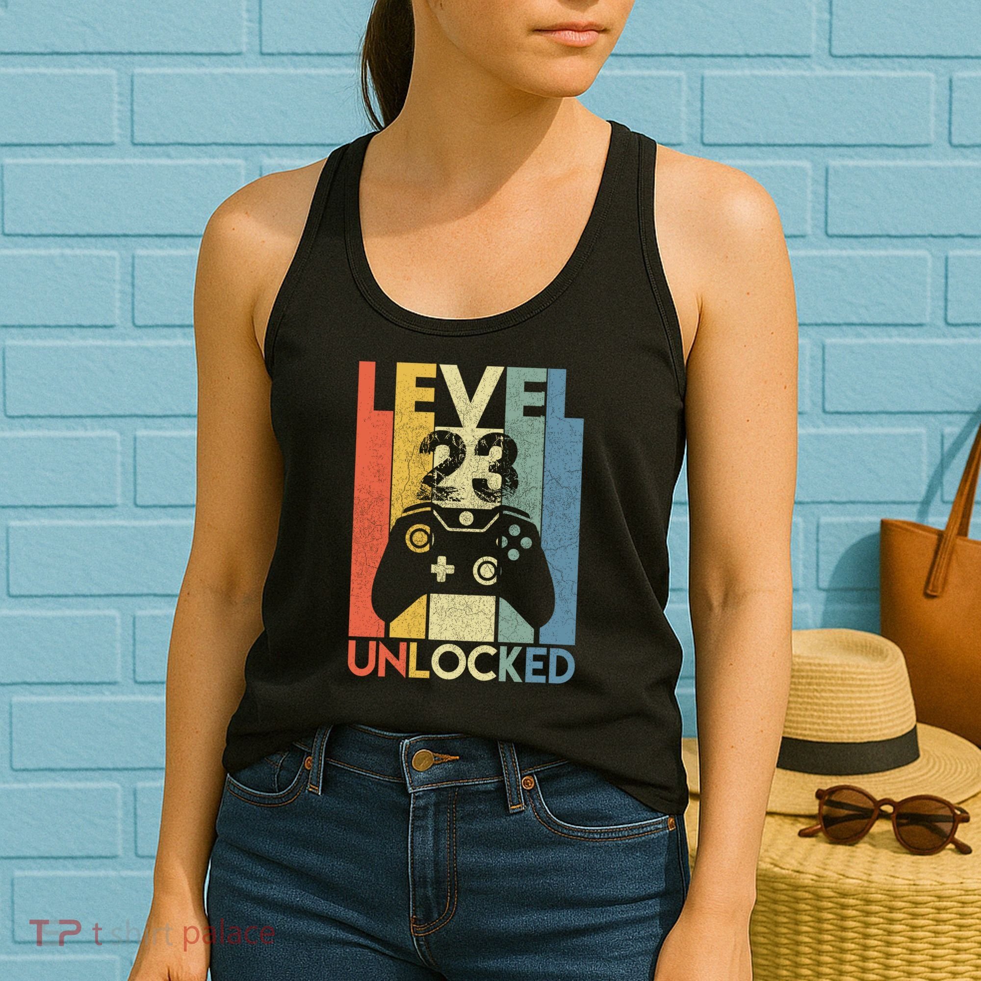 Level 23 Unlocked Awesome Video Game 23 Birthday Gift Women's Tank Top