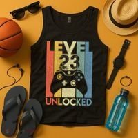 Level 23 Unlocked Awesome Video Game 23 Birthday Gift Tank Top thumb 4