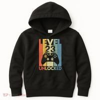 Level 23 Unlocked Awesome Video Game 23 Birthday Gift Kids Hoodie thumb 0