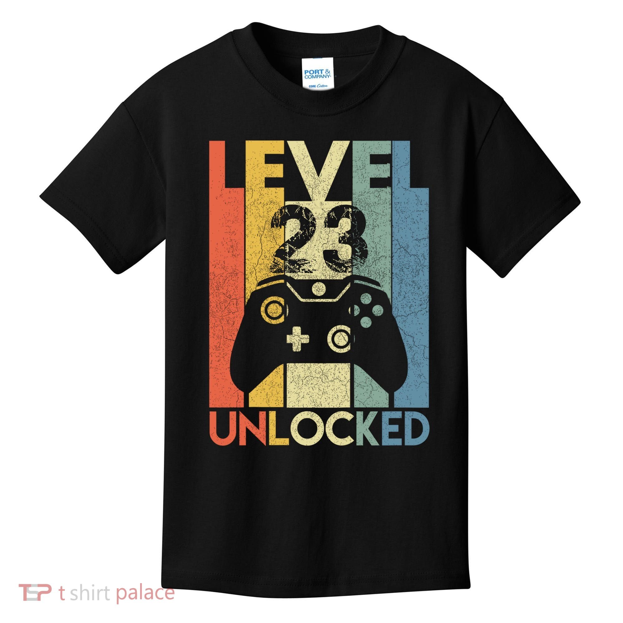 Level 23 Unlocked Awesome Video Game 23 Birthday Gift Kids T-Shirt
