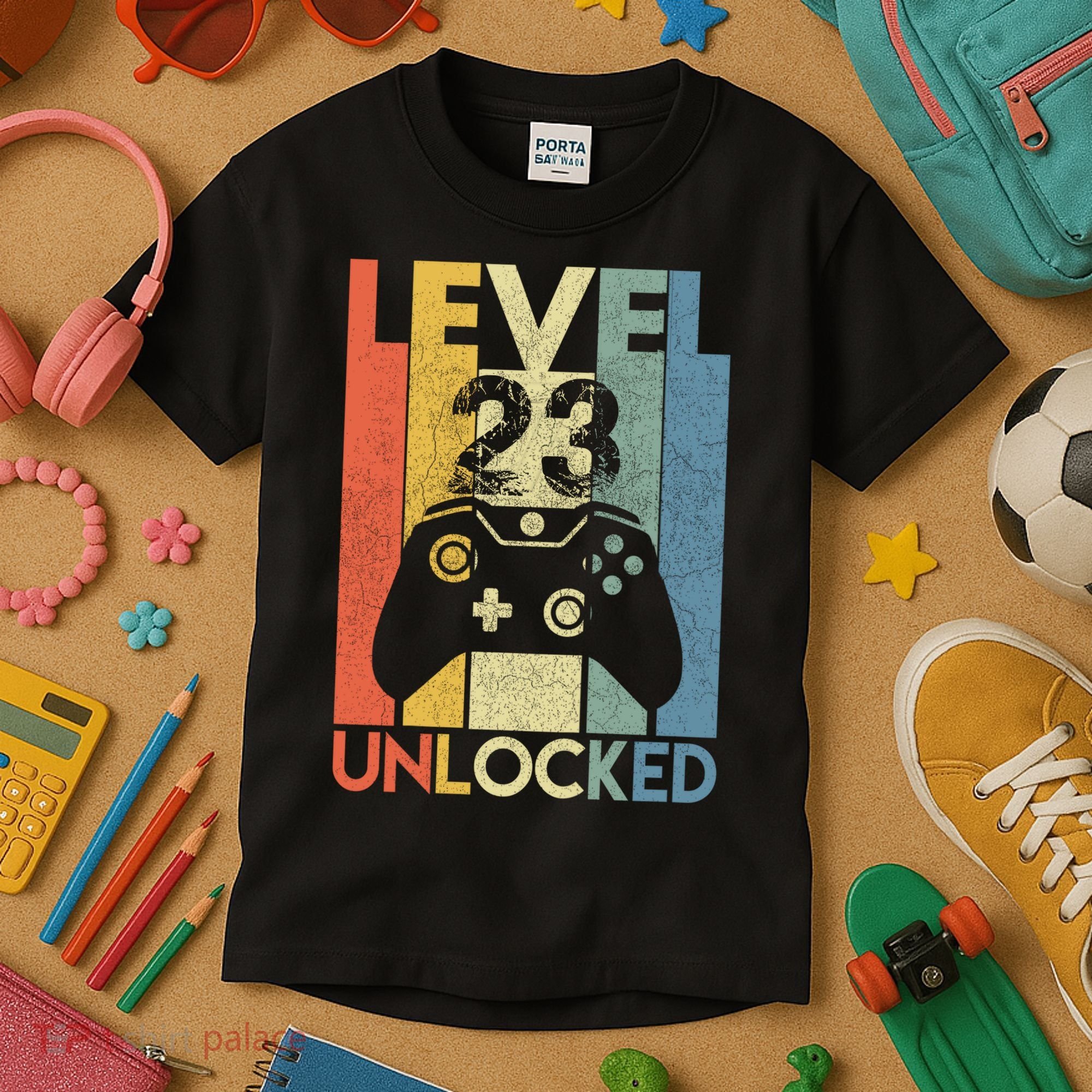 Level 23 Unlocked Awesome Video Game 23 Birthday Gift Kids T-Shirt