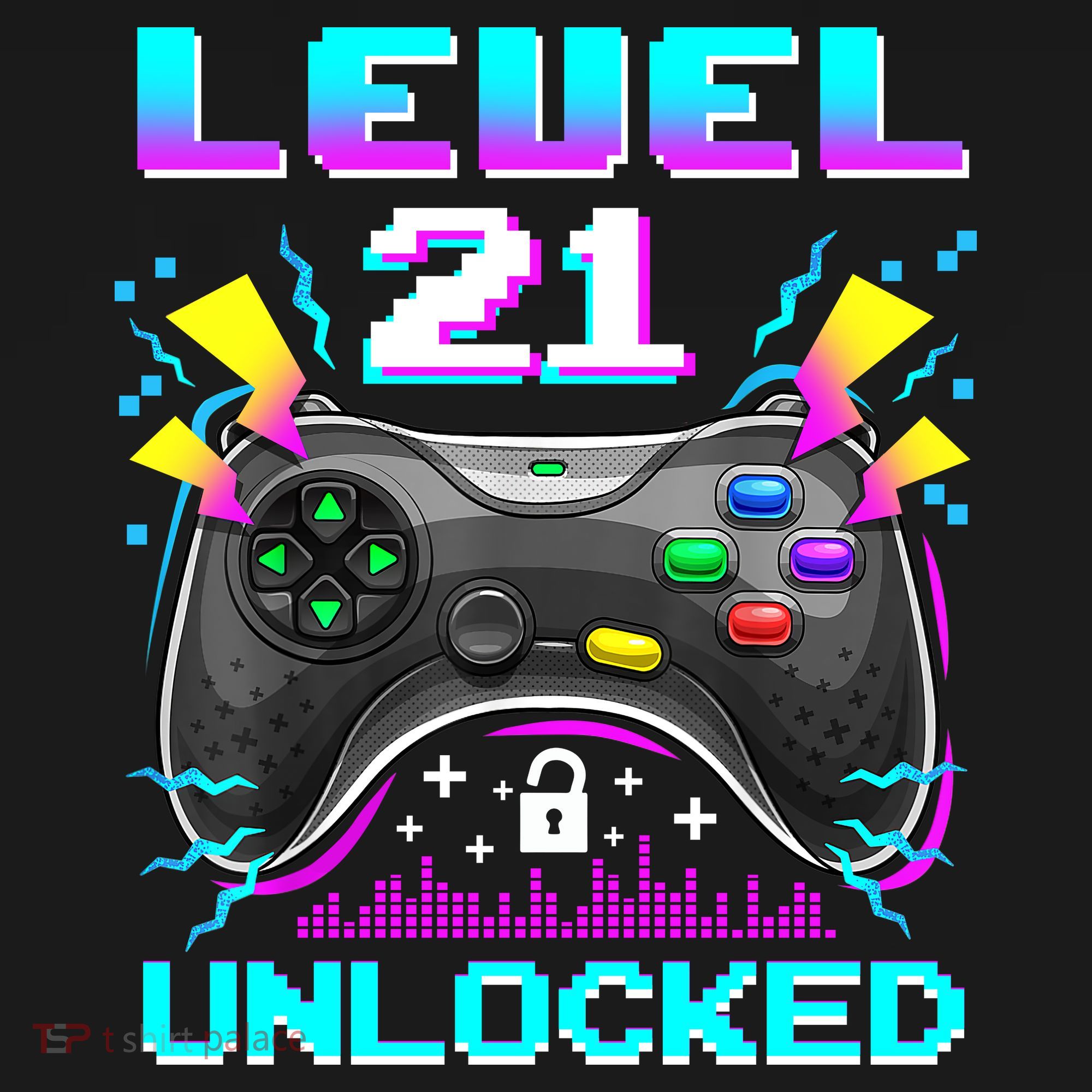 Level 21 Unlocked 21st Birthday Video Game Gift Birthday Gaming Hoodie