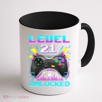 Level 21 Unlocked 21st Birthday Video Game Gift Birthday Gaming Coffee Mug thumb 1