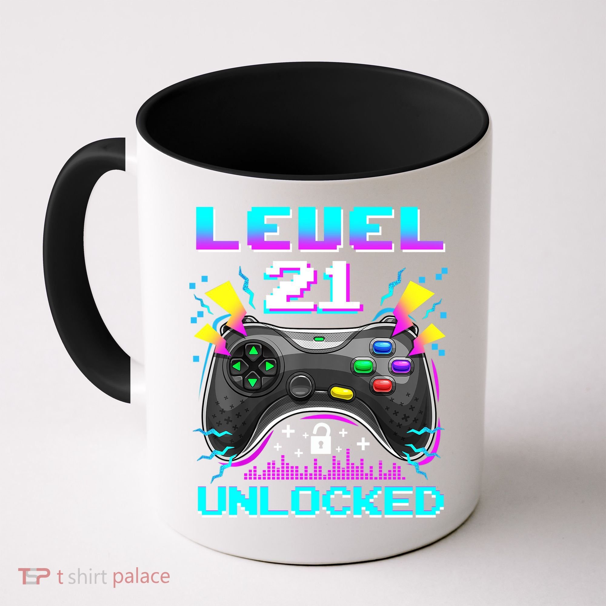 Level 21 Unlocked 21st Birthday Video Game Gift Birthday Gaming Coffee Mug