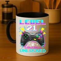 Level 21 Unlocked 21st Birthday Video Game Gift Birthday Gaming Coffee Mug thumb 4