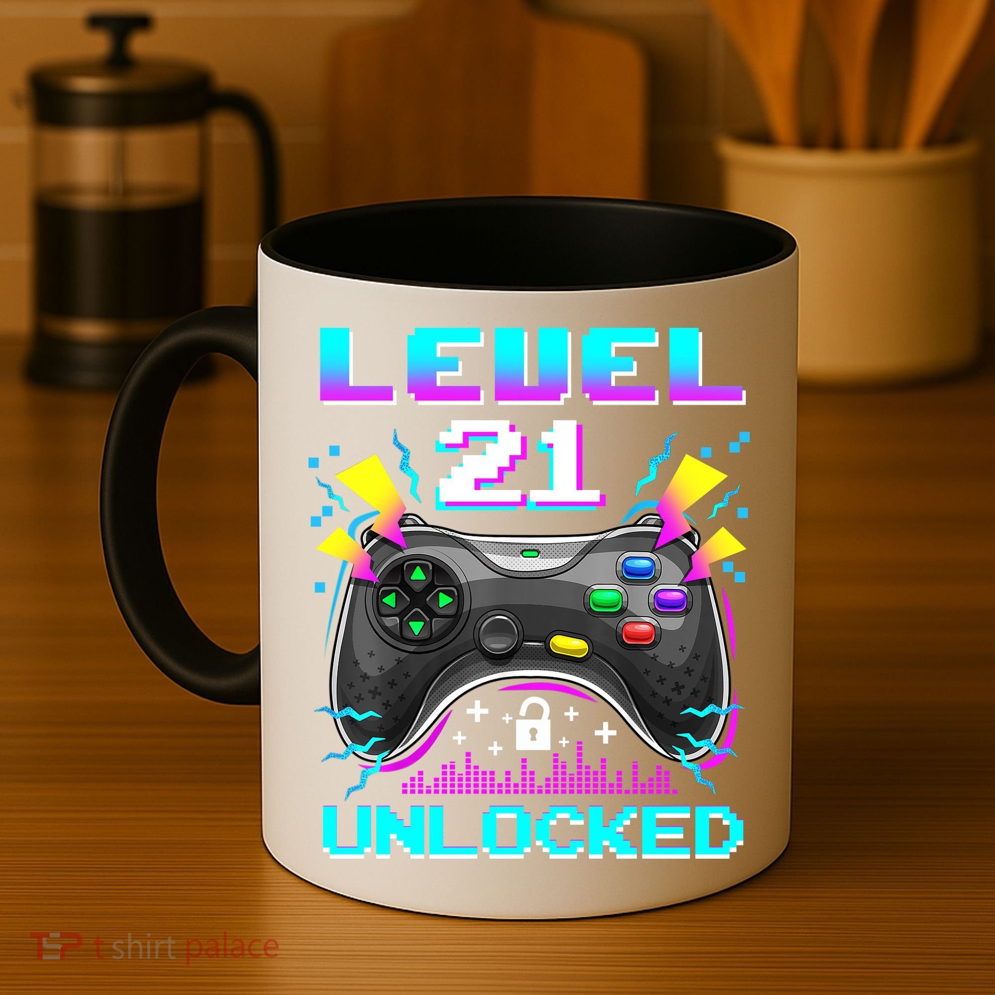 Level 21 Unlocked 21st Birthday Video Game Gift Birthday Gaming Coffee Mug