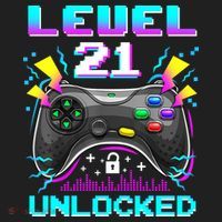 Level 21 Unlocked 21st Birthday Video Game Gift Birthday Gaming Beanie thumb 2