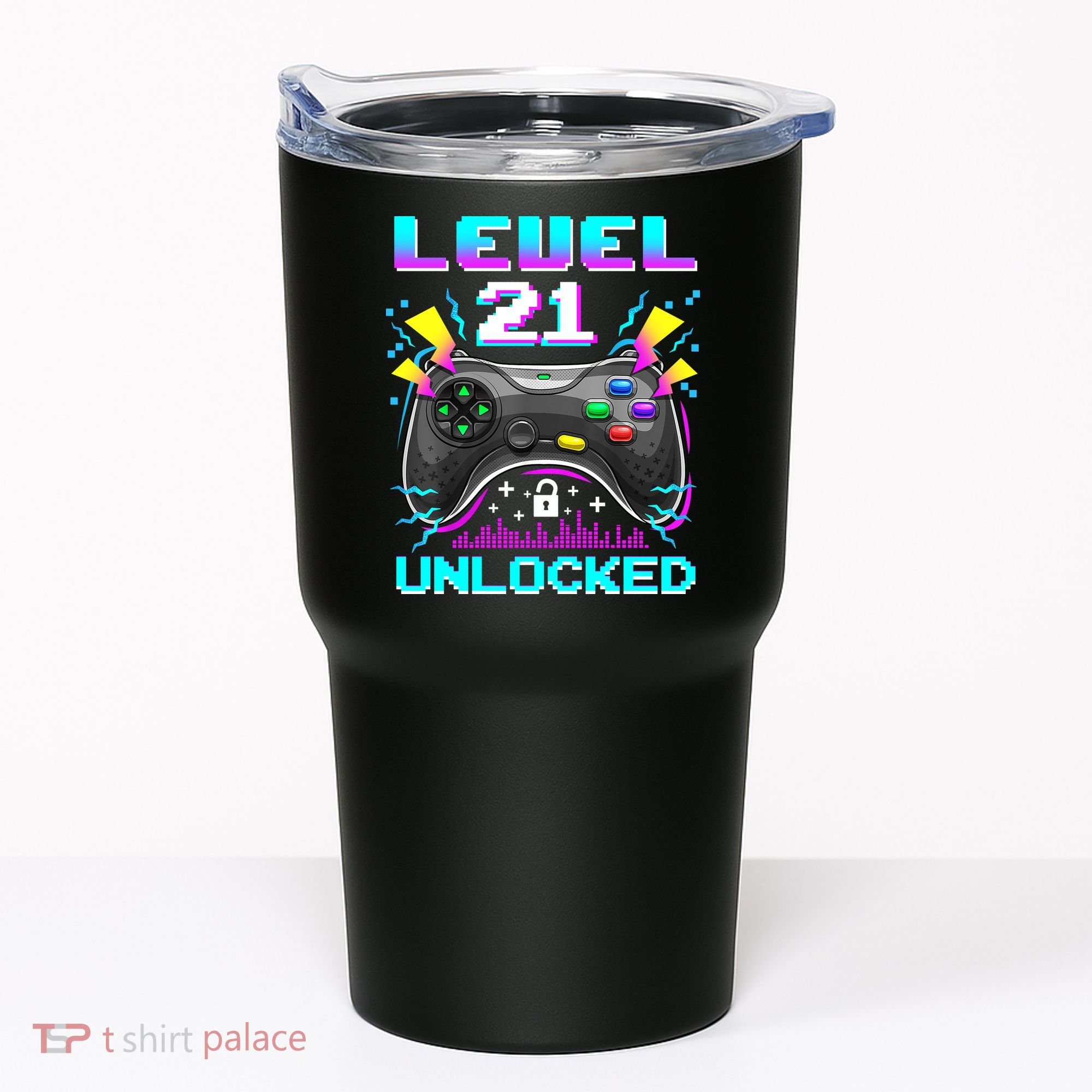 Level 21 Unlocked 21st Birthday Video Game Gift Birthday Gaming Tumbler
