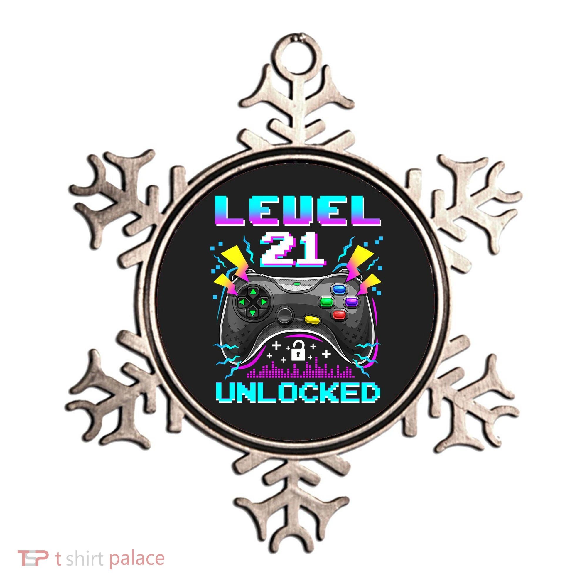 Level 21 Unlocked 21st Birthday Video Game Gift Birthday Gaming Ornament