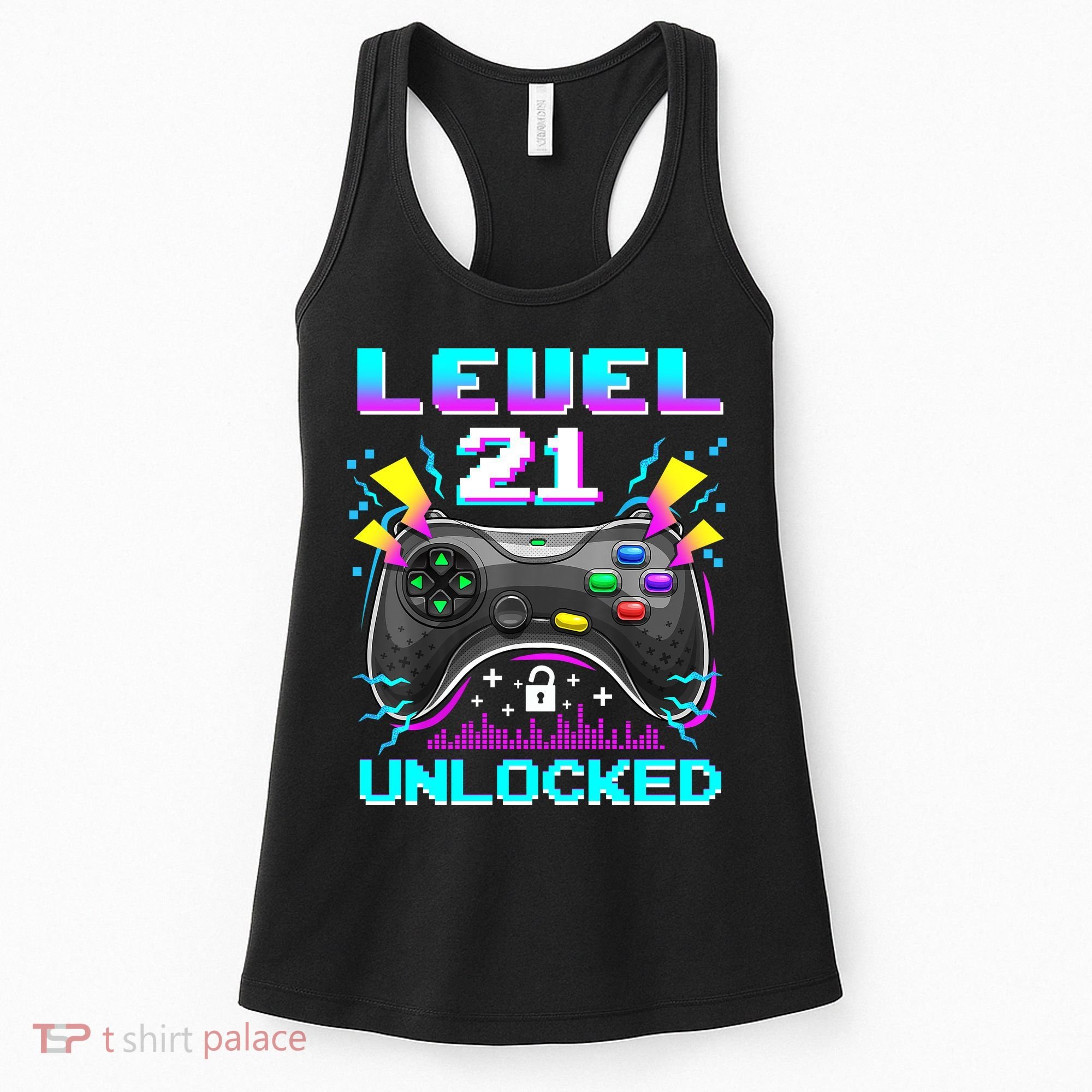 Level 21 Unlocked 21st Birthday Video Game Gift Birthday Gaming Women's Tank Top