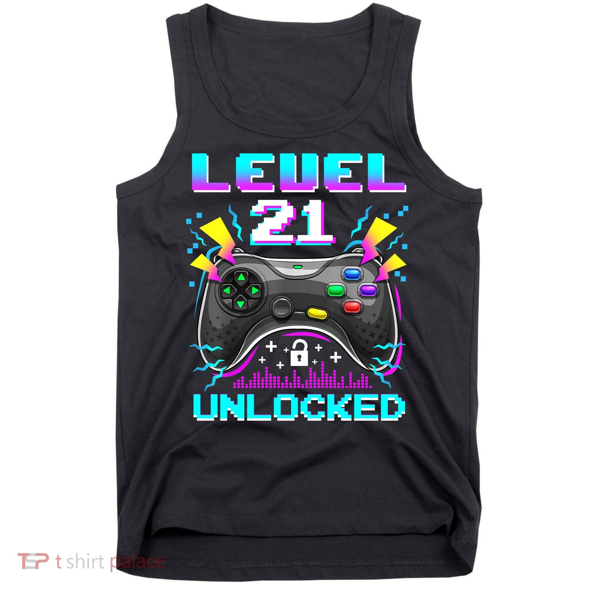 Level 21 Unlocked 21st Birthday Video Game Gift Birthday Gaming Tank Top