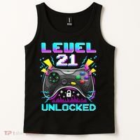 Level 21 Unlocked 21st Birthday Video Game Gift Birthday Gaming Tank Top thumb 2
