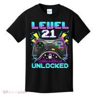 Level 21 Unlocked 21st Birthday Video Game Gift Birthday Gaming Kids T-Shirt thumb 0