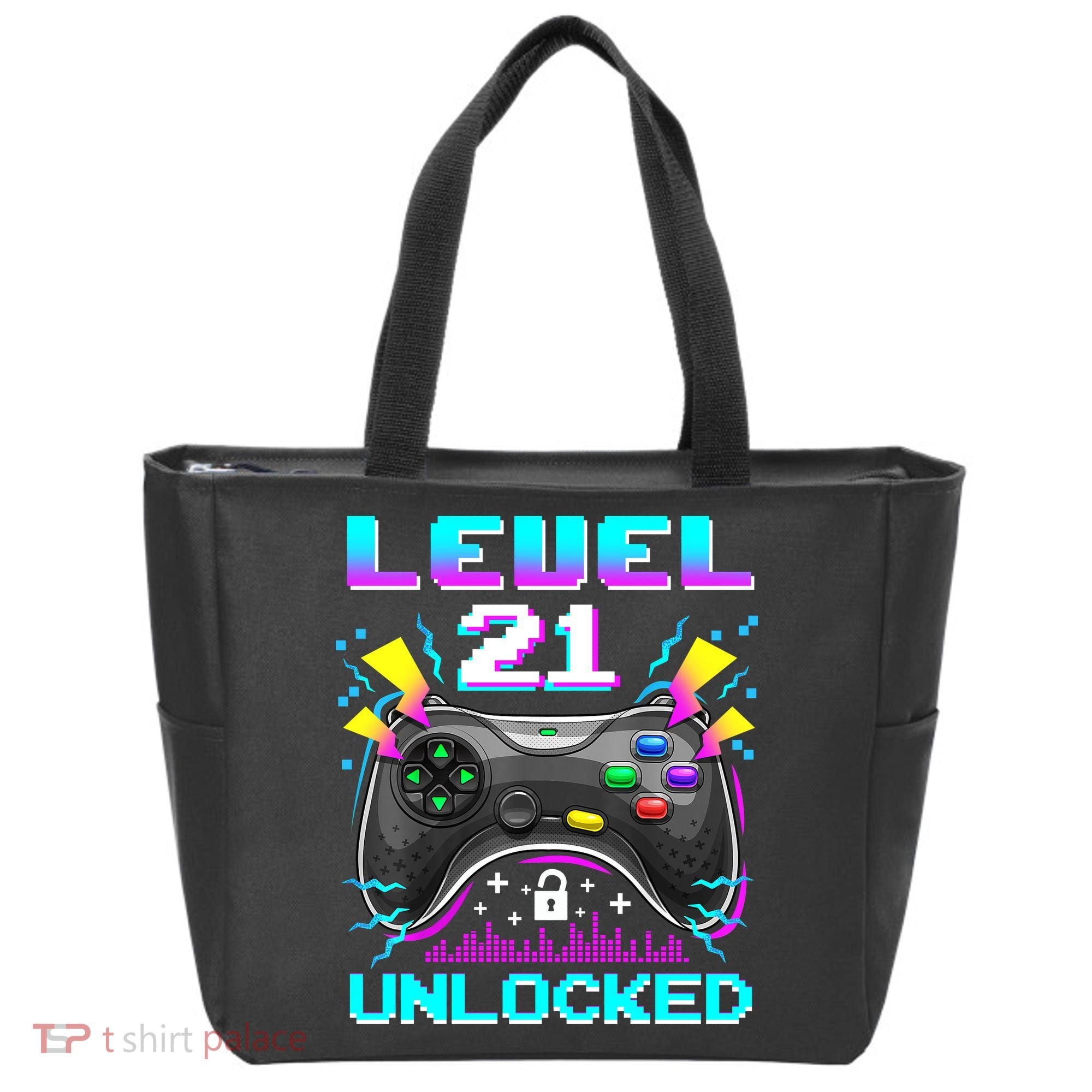 Level 21 Unlocked 21st Birthday Video Game Gift Birthday Gaming Tote Bag
