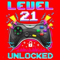 Level 21 Unlocked 21st Birthday Video Game Gift Birthday Gaming Santa Hat thumb 1