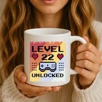 Level 22 Unlocked Birthday Coffee Mug thumb 3
